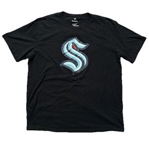Fanatics Seattle Kraken NHL Men’s Black T-Shirt Big & Tall Size XLT 100% Cotton